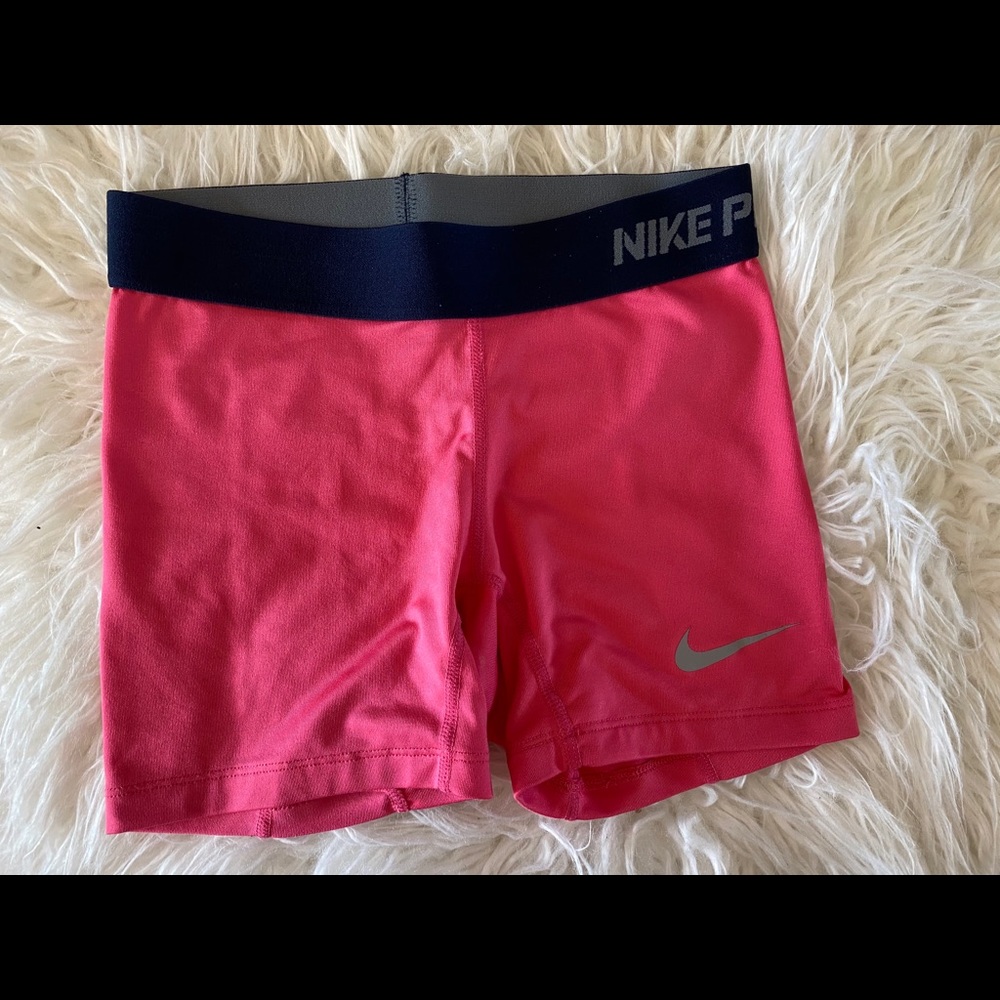 Girls Nike Pro Pink & Navy Shorts S